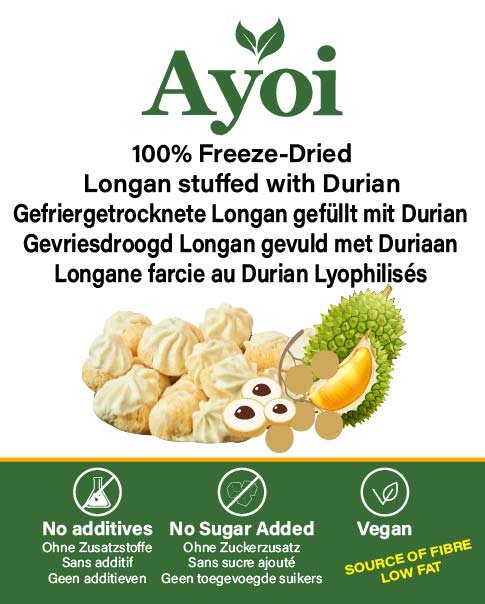 Freeze-Dried Longan with Durian 15g – Tropical Fruit Snack | Ayoi