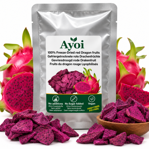 Freeze-Dried Red Dragon Fruit (Pitaya) 15g – 100% Fruit Snack | Ayoi