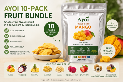 10 Packs of 15 g Freeze-Dried Fruits (Select your favorite fruit snack)
